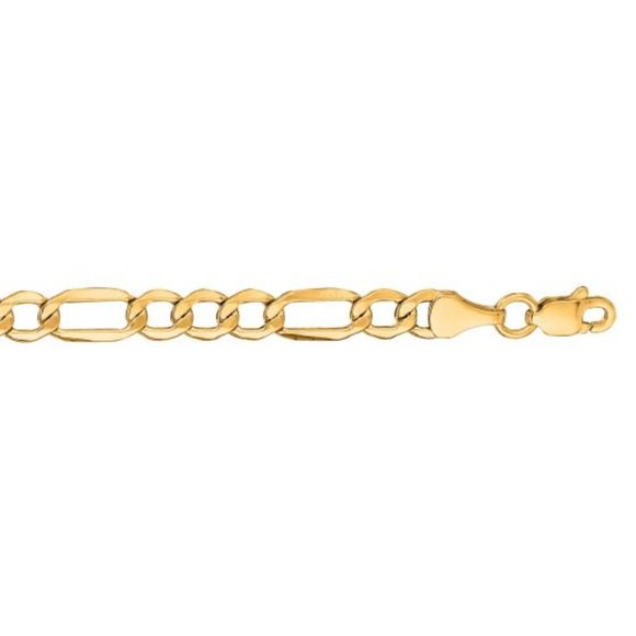 10K 7" 4.60mm Diamond Cut Figaro Lite Link